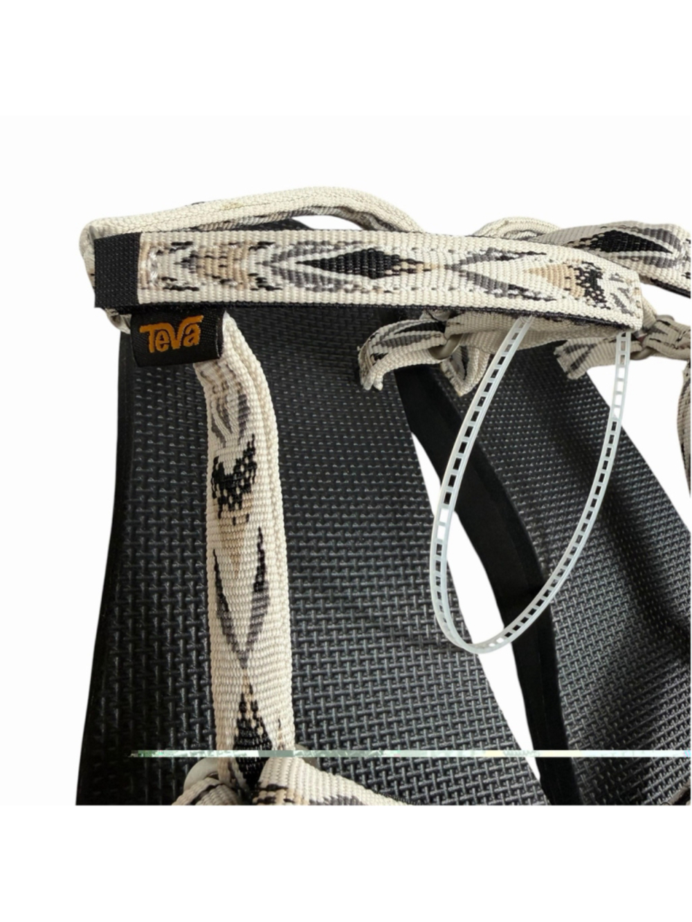 Teva Original Universal Slim Womens Size 6 Sandal archive wings white/ black - Picture 3 of 8